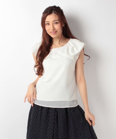 アシメリボンブラウス