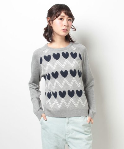 ST15K3A　HEART　ZIG　ZAG　CROPPED　SWEATER
