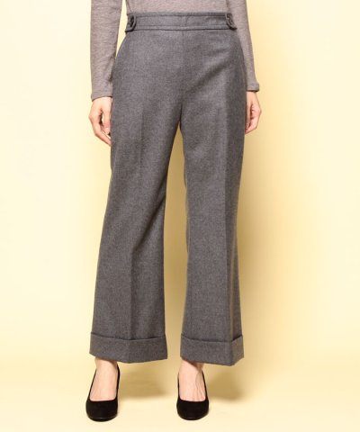 w/cash　saxony　cropped　flare　pants