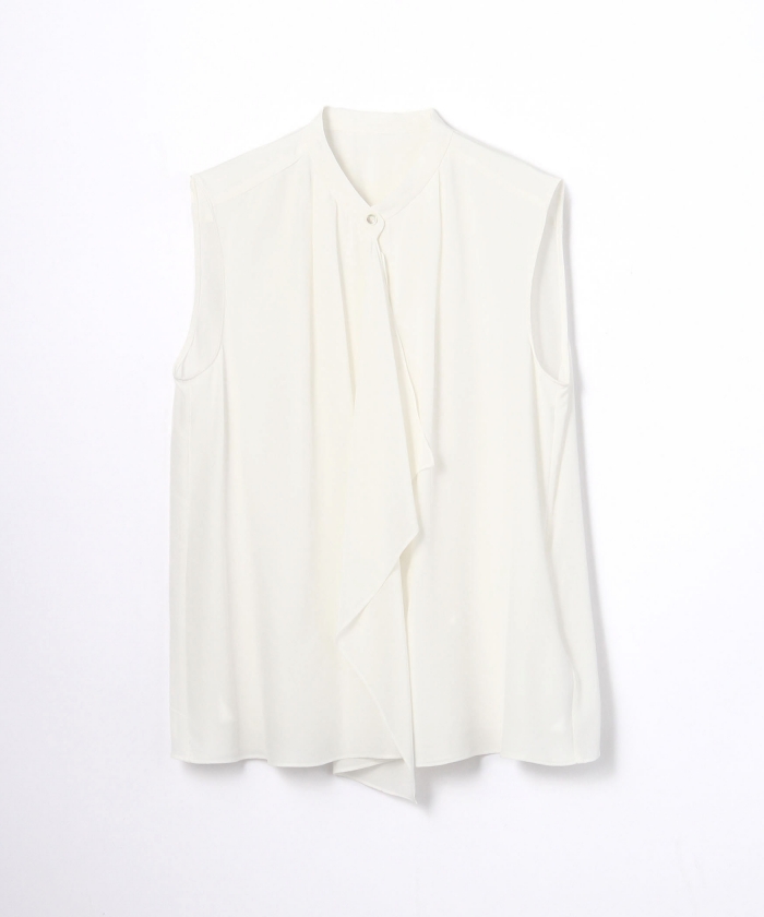>> TOMORROWLAND(トゥモローランド)Ballsey シルクデシン ノースリーブラッフルブラウス
