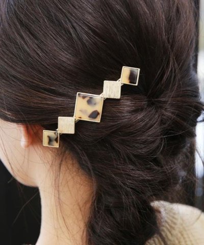 べっ甲スクエアヘアクリップ