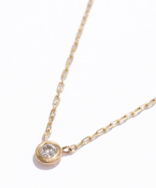 【K10】一粒ダイヤモンドネックレス 