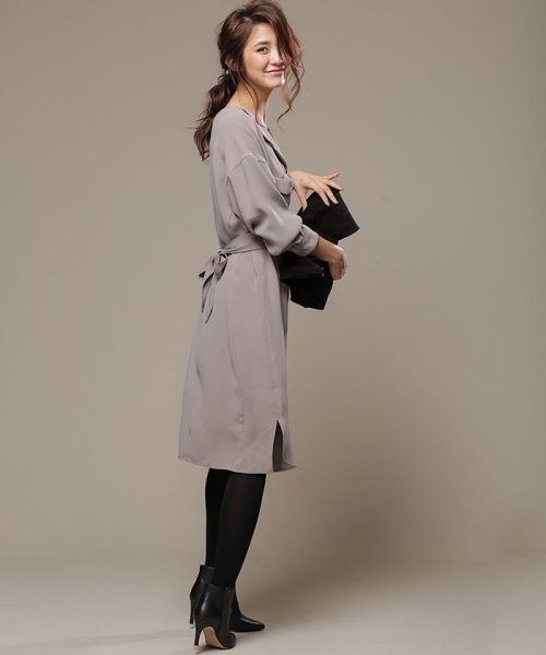 セール ベルト付とろみワンピース ウォッシャブル ナノ ユニバース Nano Universe Magaseek