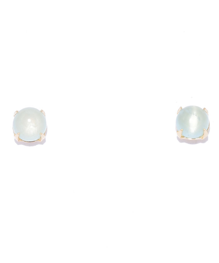 ［セカンドピアス］　K18アクアマリンカボションピアス