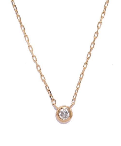 【K10】一粒ダイヤモンドネックレス 