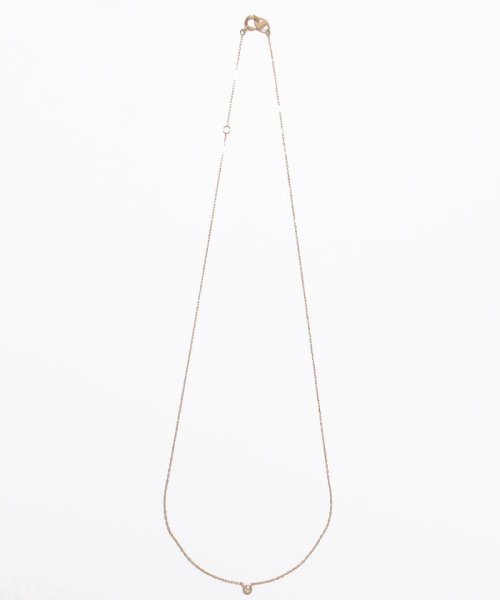 【K10】一粒ダイヤモンドネックレス 