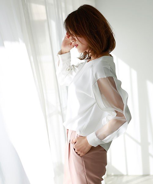 marjour(マージュール)/SEE　THROUGH　SLEEVE　BLOUSE/img01