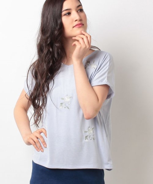 VIS(ビス)/フラワー刺繍Tシャツ/img24