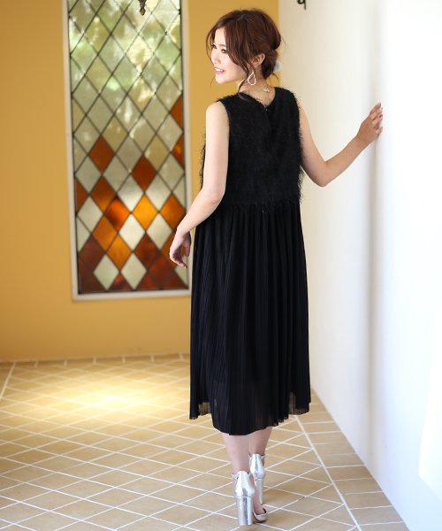 結婚式 パーティードレス ロングフィートプリーツワンピース ブージュルード Bou Jeloud Magaseek