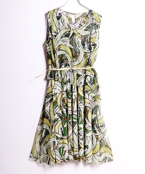 セール バナナ柄ティアードワンピース ブージュルード Bou Jeloud Magaseek