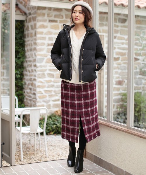セール Oggi 2月号掲載 セットアップ対応商品 ウールブレンドチェックスカート 500598184 ナノ ユニバース Nano Universe Magaseek