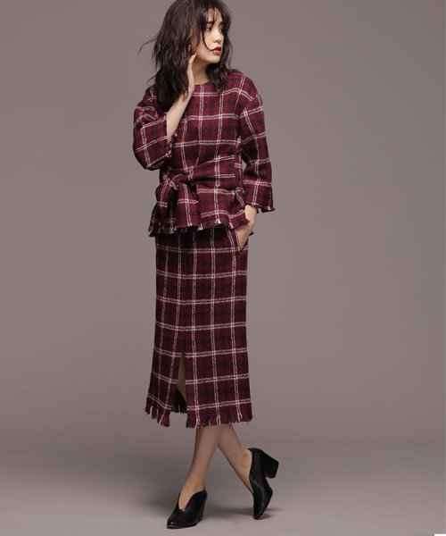 セール Oggi 2月号掲載 セットアップ対応商品 ウールブレンドチェックスカート 500598184 ナノ ユニバース Nano Universe Magaseek