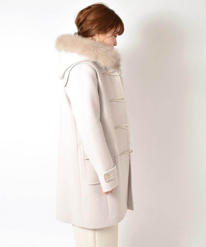 SHIPS ファー付きダッフルコート フェイクファーダッフルコート