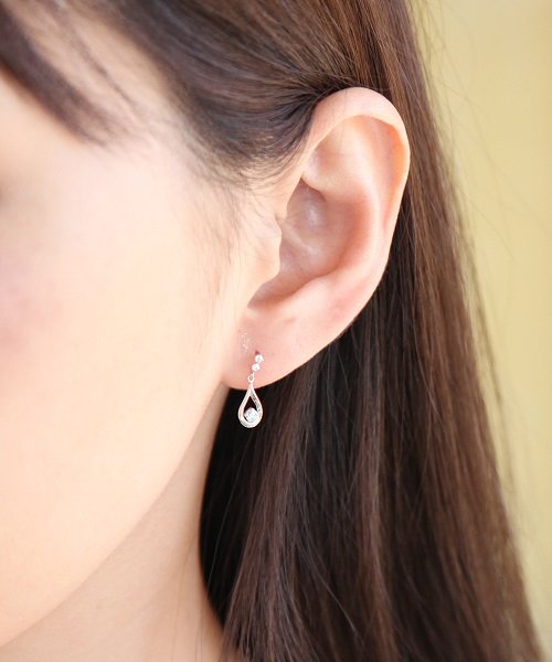 K10ホワイトゴールドピアス 