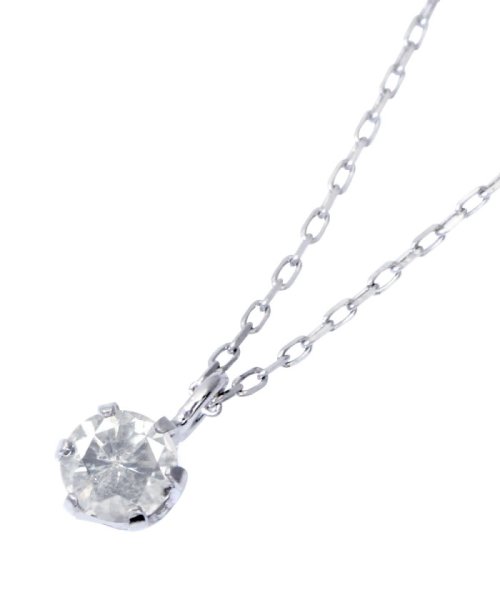 JEWELRY SELECTION(ジュエリーセレクション)/K18WG　天然ダイヤモンド　0.1ct　6本爪一粒ネックレス/img03