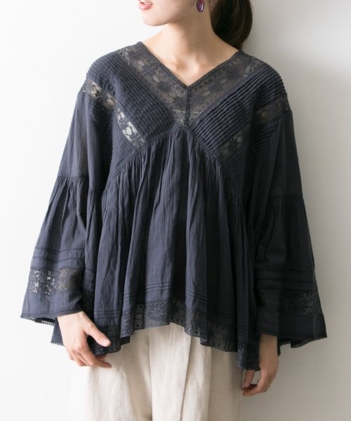 URBAN RESEARCH(アーバンリサーチ)/ne Quittez pas　LACE/VOIL V NECK TOP/img07