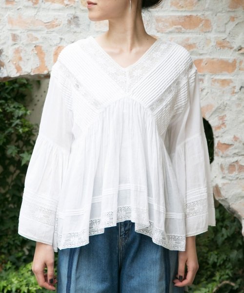 URBAN RESEARCH(アーバンリサーチ)/ne Quittez pas　LACE/VOIL V NECK TOP/img12