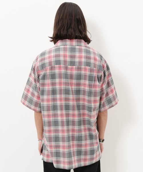 ADAM ET ROPE'(アダム　エ　ロペ)/オンブレチェック半袖オープンカラーシャツ/img04