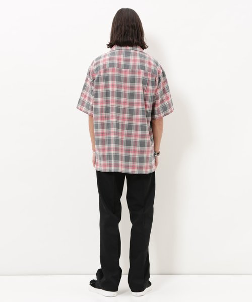 ADAM ET ROPE'(アダム　エ　ロペ)/オンブレチェック半袖オープンカラーシャツ/img15