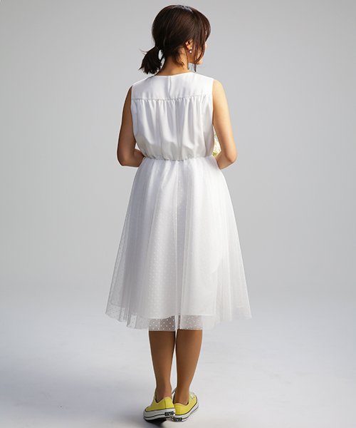 form forma(フォルムフォルマ)/【結婚式・ウェディングドレス】kaene/Vネックチュールドットウェディングドレス/img04