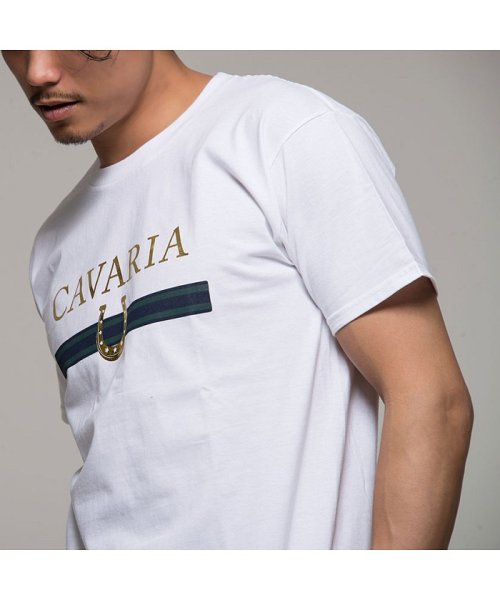 CavariA(キャバリア)/CavariA【キャバリア】ロゴ箔プリントクルーネック半袖Tシャツ/img03