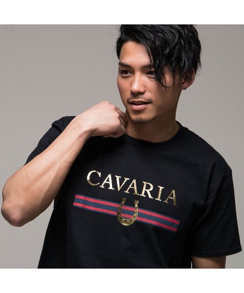 CavariA(キャバリア)/CavariA【キャバリア】ロゴ箔プリントクルーネック半袖Tシャツ/img06