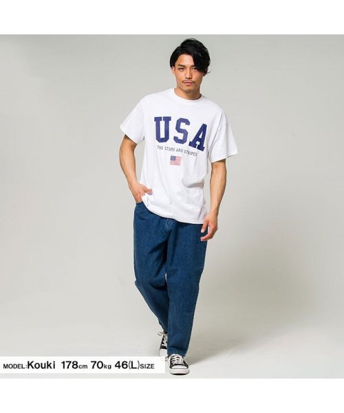 CavariA(キャバリア)/CavariA【キャバリア】USAロゴプリントクルーネック半袖Tシャツ/img02