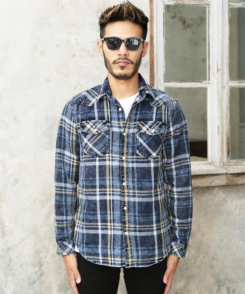 セール インディゴ チェック ウエスタンシャツ シャツ メンズ チェックシャツ ネルシャツ ジギーズショップ Jiggys Shop Magaseek セール インディゴ チェック ウエスタンシャツ シャツ メンズ チェックシャツ ネルシャツ ジギーズショップ Jiggys Shop Magaseek