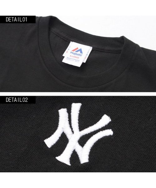 MAJESTIC(マジェスティック)/Majestic【マジェスティック】New York Yankees ワンポイントロゴ刺繍クルーネック半袖Tシャツ/img05