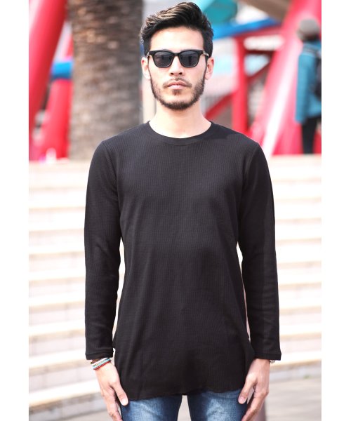 ロング丈サーマルtシャツ ロンt メンズ ラウンドカット Tシャツ 無地 ロング丈 カットソー ジギーズショップ Jiggys Shop Magaseek