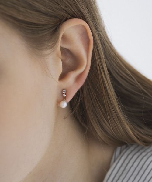 K10ピンクゴールドイヤリング 