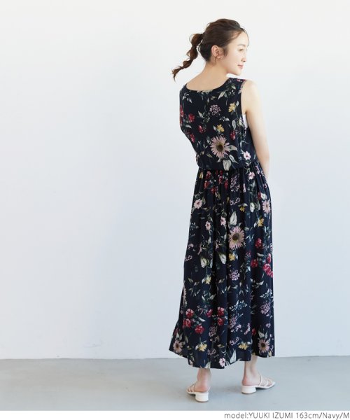 ノースリーブボタニカル柄ロングワンピースcocaオリジナル コカ Coca Magaseek