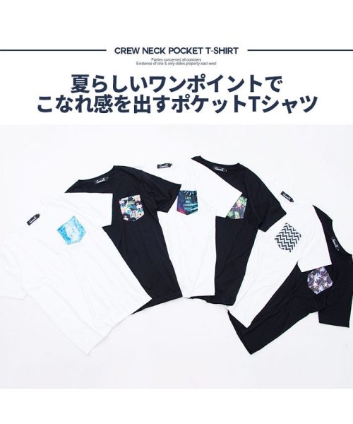 CavariA(キャバリア)/CavariA【キャバリア】ポケットプリントザインクルーネック半袖Tシャツ/img29