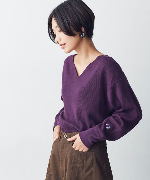 nano・universe(ナノ・ユニバース)/GINZA(web)・mina 10月号掲載【MIHO NOJIRI × nano・universe】Champion/別注サーマルロングスリーブプルオーバー/img07