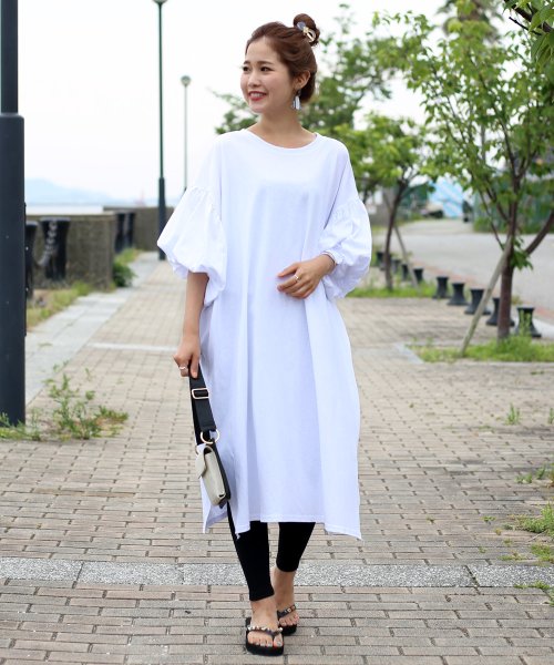 セール 50 Off 袖バルーンtシャツワンピース ブージュルード Bou Jeloud Magaseek