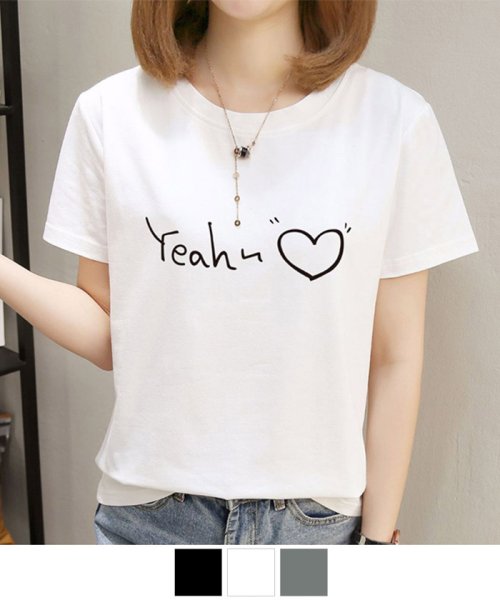 ロゴtシャツ レディース おしゃれ トップス プリント 半袖 カットソー