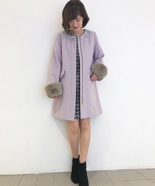 セール Sweet11月号掲載 ロングビーバービジューノーカラーコート トランテアン ソン ドゥ モード 31 Sons De Mode Magaseek