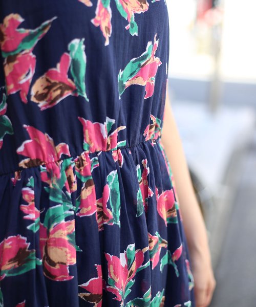 セール 18aw新作 Web限定 秋色インド綿大花柄プリントワンピース ブージュルード Bou Jeloud Magaseek