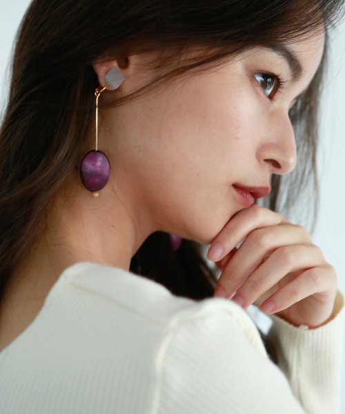 marjour(マージュール)/AUTUMN COLOR WOOD PIERCE/EARRING/img04