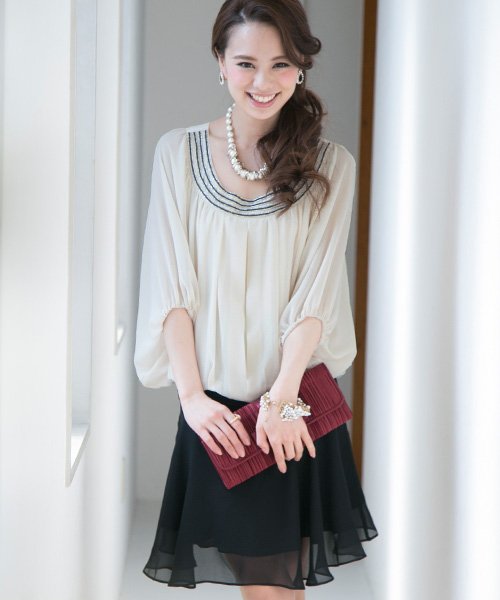 結婚式 パーティー ドルマンスリーブ シフォン ワンピース プールヴー Pourvous Magaseek 結婚式 パーティー ドルマンスリーブ シフォン ワンピース プールヴー Pourvous Magaseek
