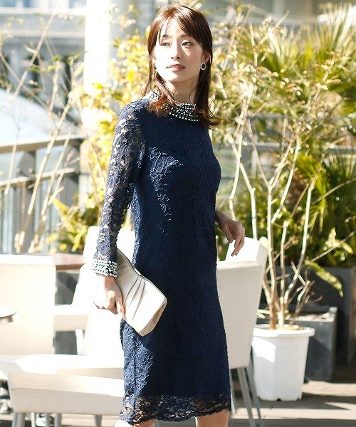 結婚式 パーティー ビジュー クラシカルワンピース プールヴー Pourvous Magaseek