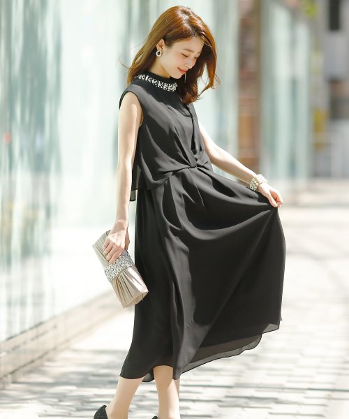 セール 75 Off 結婚式 デイリー ハイネック2wayマキシワンピース プールヴー Pourvous Magaseek