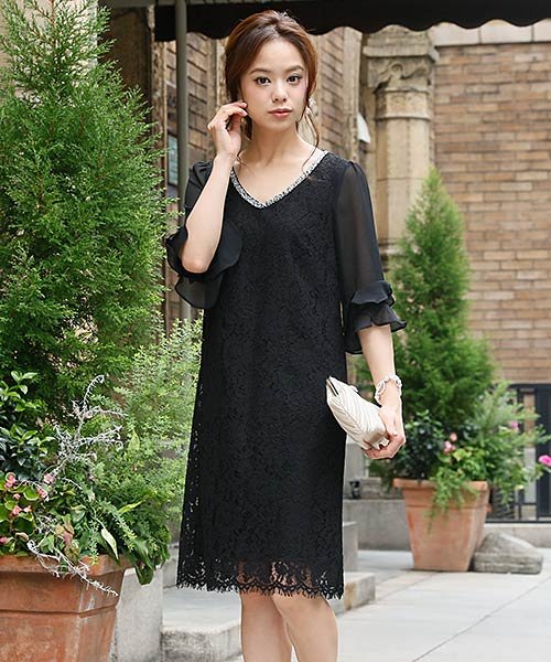 セール 結婚式 パーティー シフォン レースワンピース プールヴー Pourvous Magaseek セール 結婚式 パーティー シフォン レースワンピース プールヴー Pourvous Magaseek