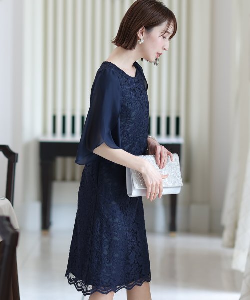 結婚式 パーティー チューリップスリーブレースワンピースパーティードレス プールヴー Pourvous Magaseek 結婚式 パーティー チューリップスリーブレースワンピースパーティードレス プールヴー Pourvous Magaseek
