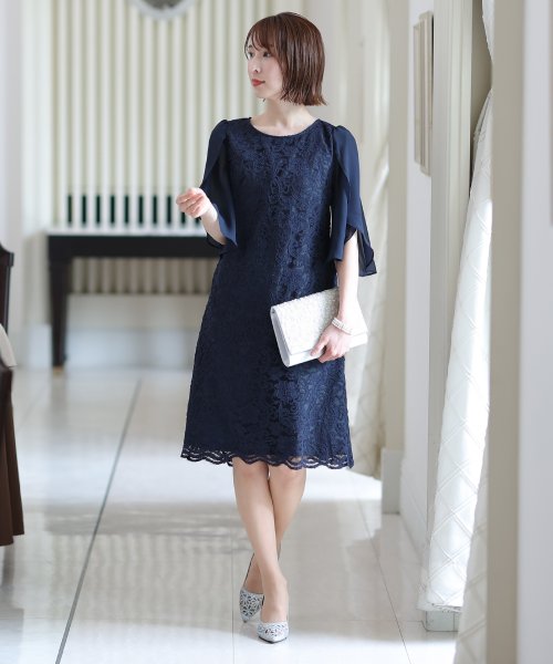 結婚式 パーティー チューリップスリーブレースワンピースパーティードレス プールヴー Pourvous Magaseek 結婚式 パーティー チューリップスリーブレースワンピースパーティードレス プールヴー Pourvous Magaseek