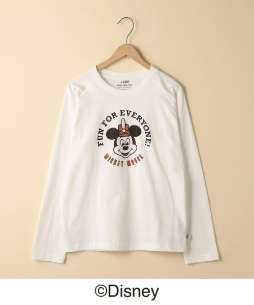 セール コーエン限定disney ディズニー Mickey ミッキー ラグランロングtシャツ ロンt コーエン Coen Magaseek