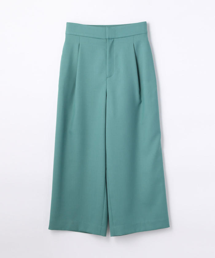 ポリエステルウールカルゼ ワイドクロップドパンツ