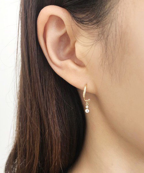 Tキラキラ 勢いづい ピアス 片耳用 ダイヤモンド K18
