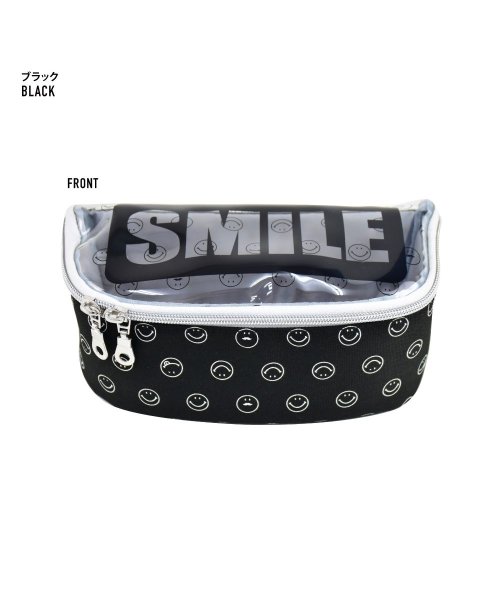 スマイル ペンケース 筆箱 レディース 女子 大人 高校生 透明 大容量 ナイロン ファスナー キャラクター 化粧ポーチ 501 ランナー Runner Magaseek