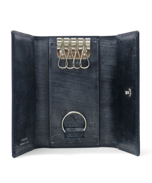 ポーター ビル ブライドル キーケース 185－02260 吉田カバン PORTER BILL BRIDLE 本革 レザー また ブラックとロンドンタンはゴールド ネイビーにはシルバーの金具を採用しています